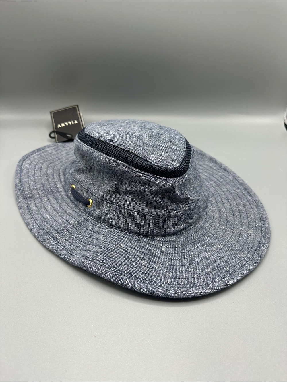 Tilley TMH55 Organic Airflo Secret Pocket Sun Hat Women’s Size 7 1/4 Navy Marine